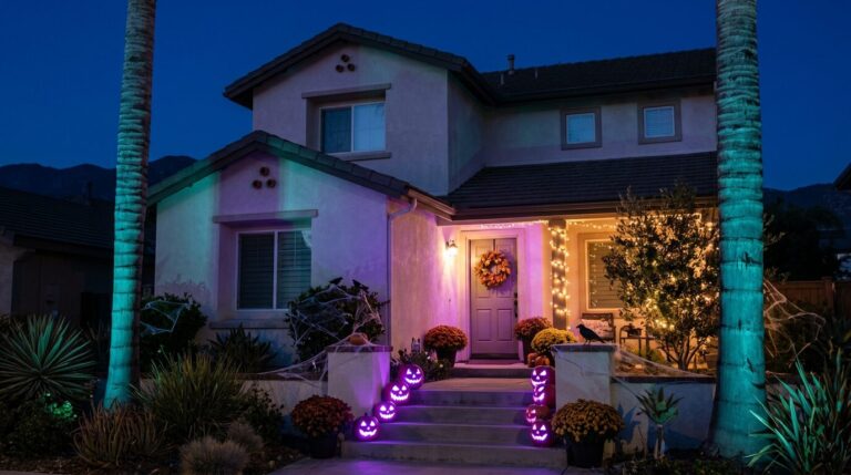 The Purple-and-Teal Glow: Modern Halloween Lighting in Glendora